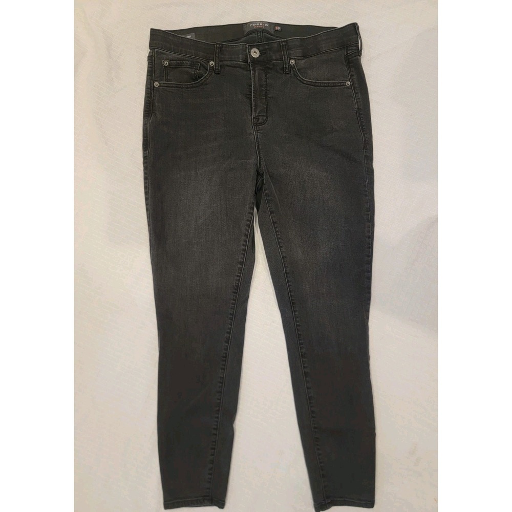 Torrid premium stretch jeans: Sky High Skinny fit, Black Wash Women's 16 reg